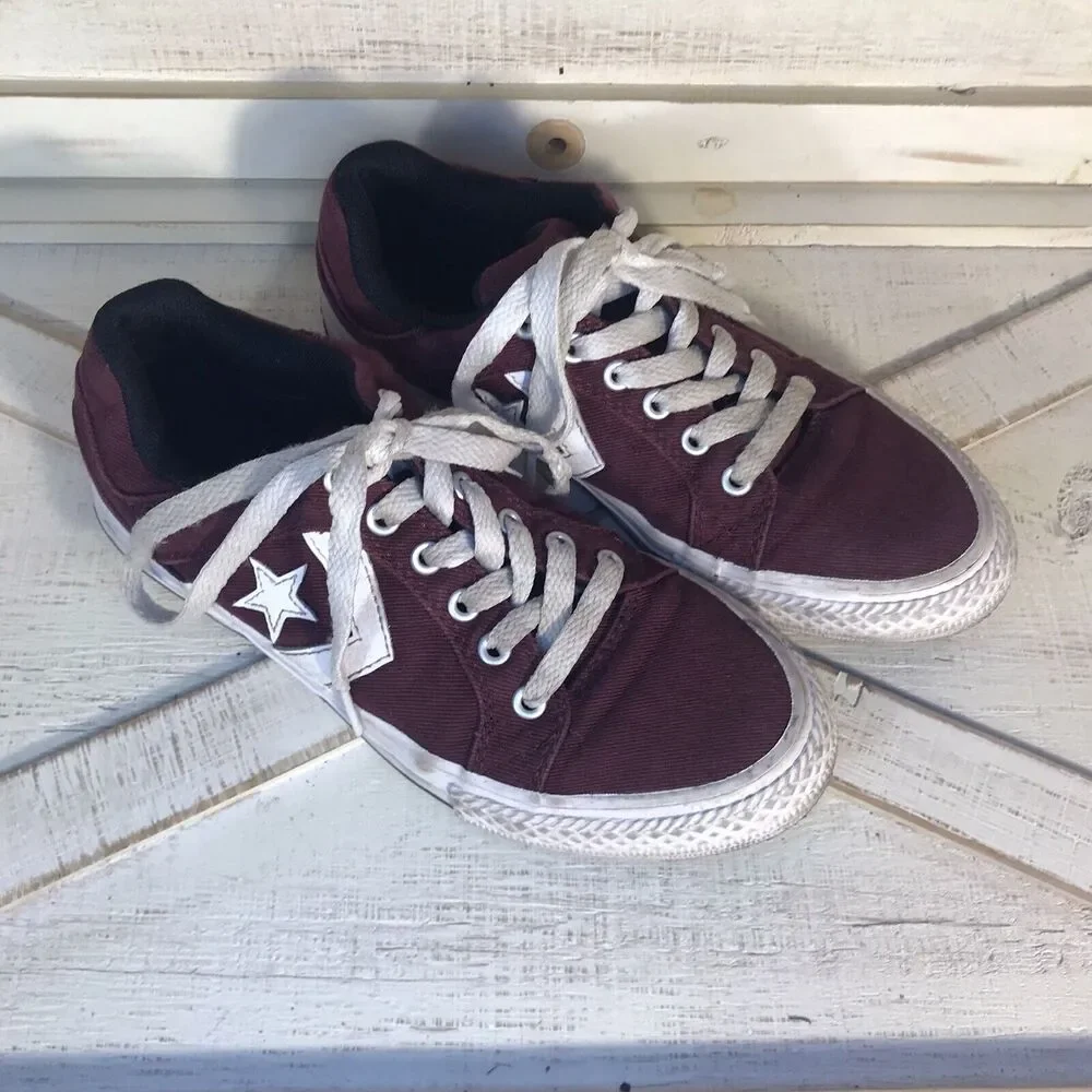 Converse El Distrito Little Kids Shoes Bordeaux Purple Size 2 Unisex Sneakers